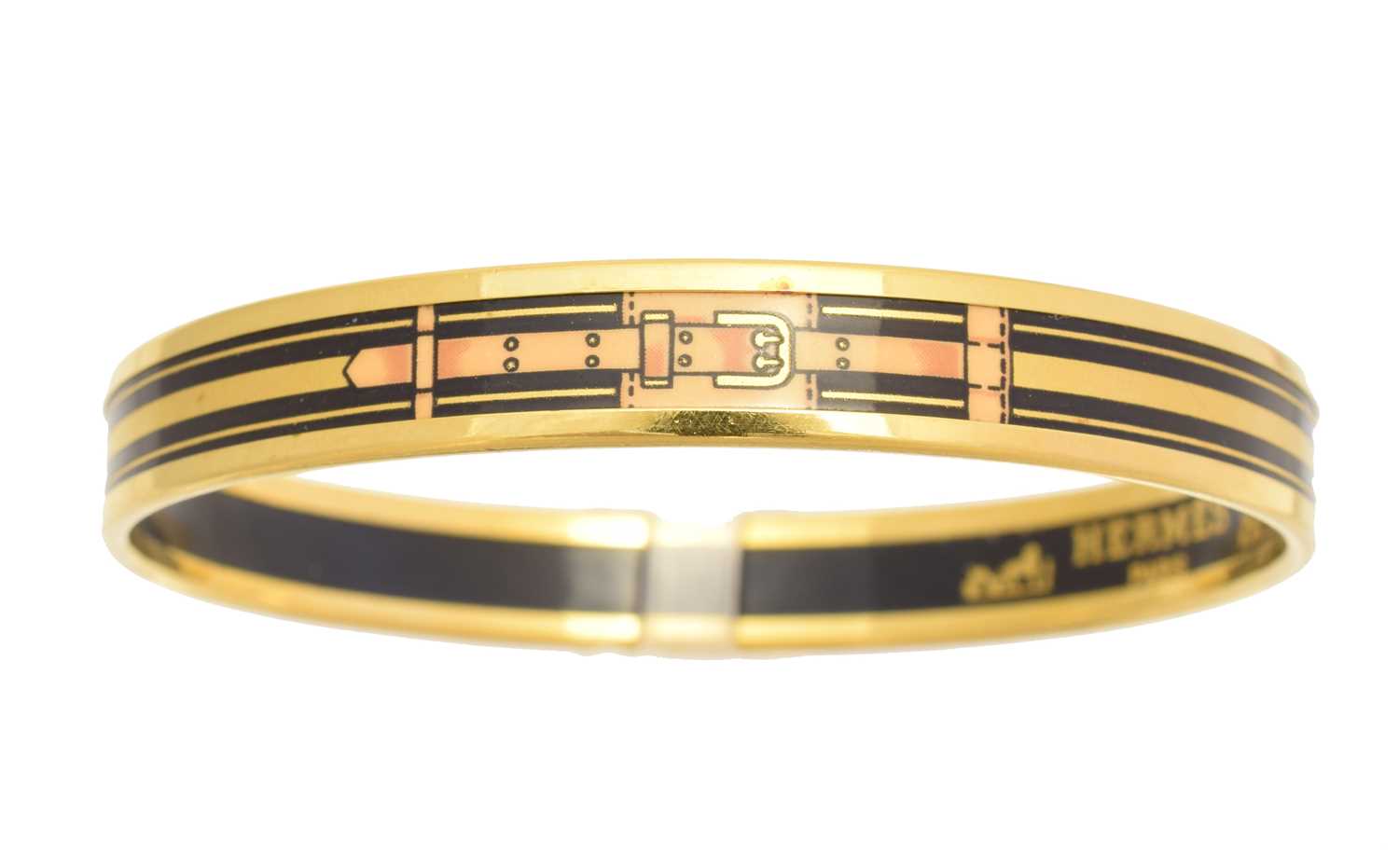 Lot 62 - A Hermès enamel bangle bracelet