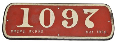 Lot 181 - Crewe Works Locomotive Cabside Numberplate