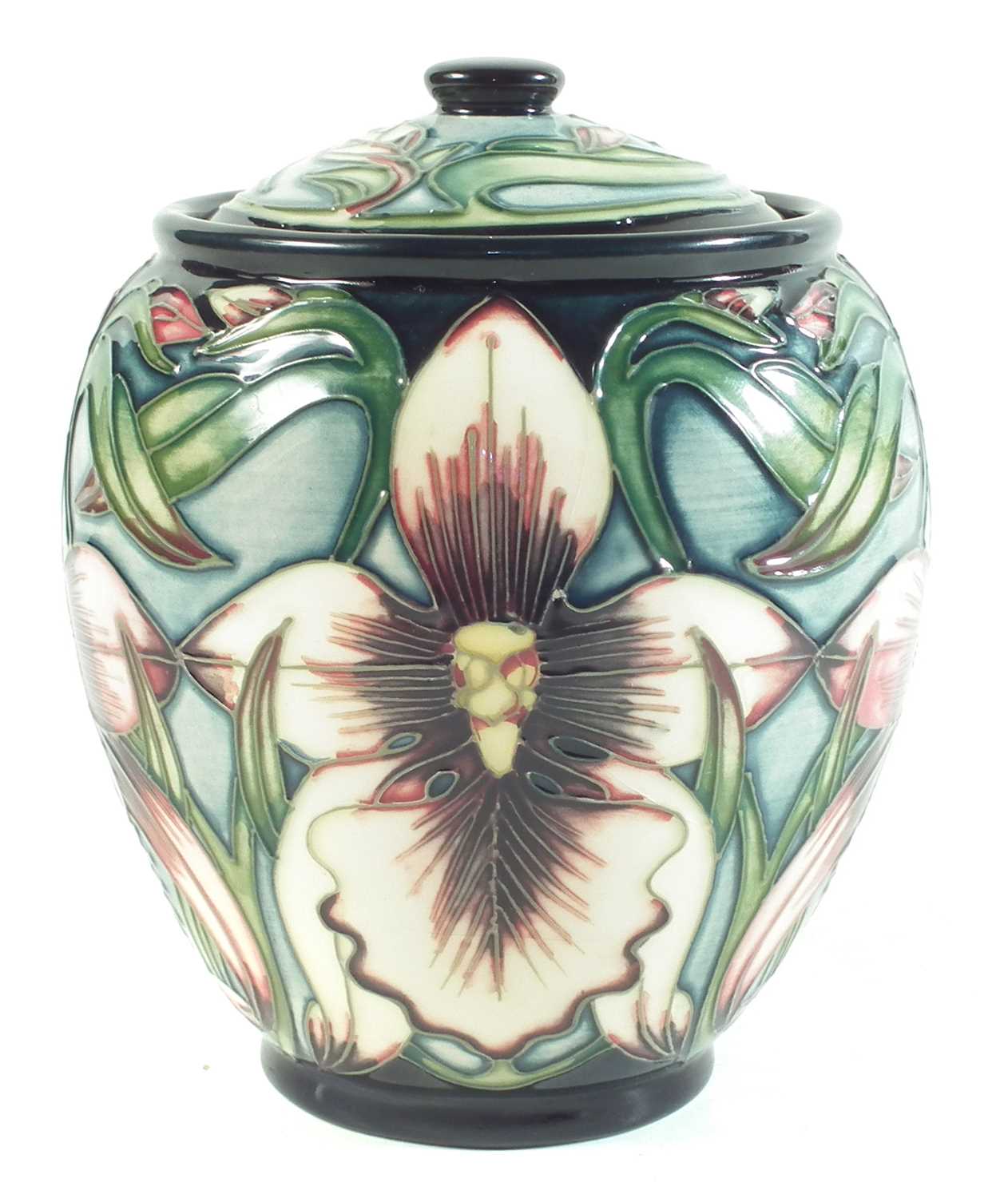 Lot 181 - Moorcroft lidded jar designed by Shirley Hayes