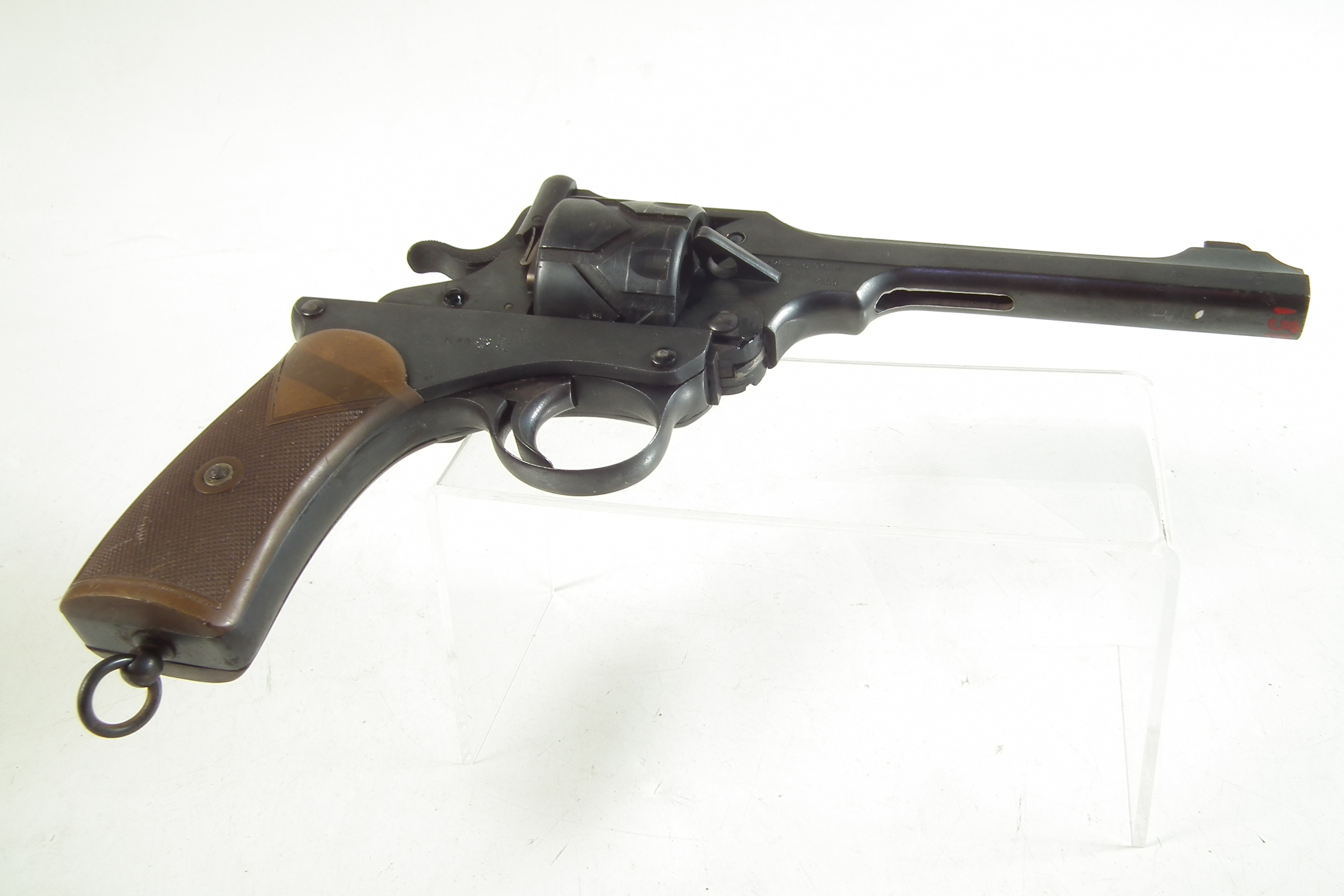 Deactivated Webley Fosbery .455 semi-automatic revolver        
Deactivated Webley Fosbery .455 semi-automatic revolver