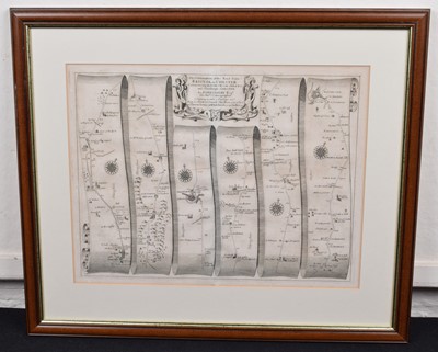 Lot 80 - Ogilby road map from Bristol to Chester and a map of Cheshire by Thomas Kitchin (2).