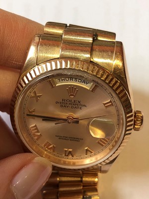 Lot 145 - A gents 18ct gold Rolex Oyster Perpetual Day-Date wristwatch