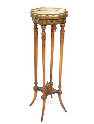 Lot 254 - Late 19th-century French beech and mahogany Jardiniere stand