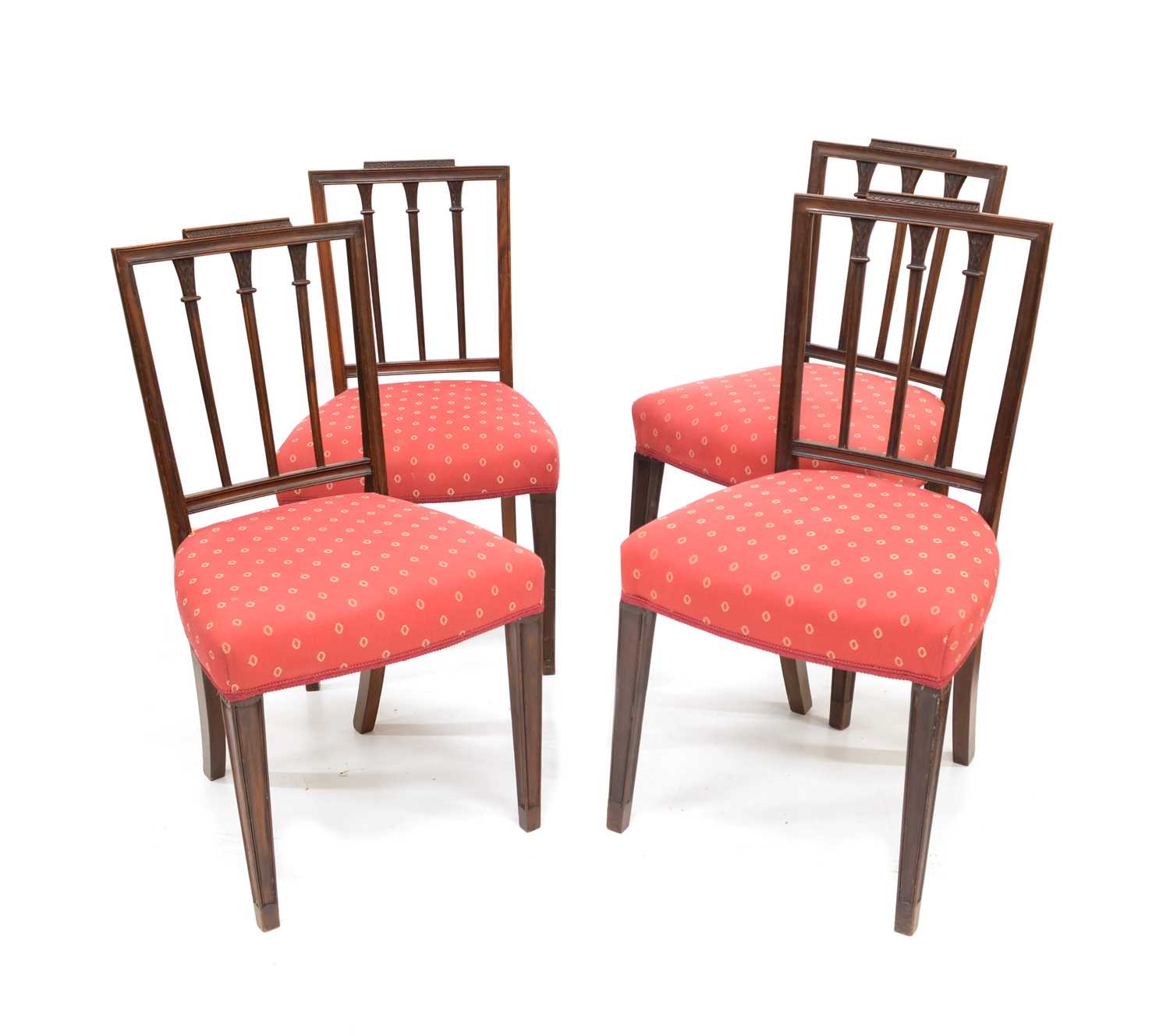 Lot 380 - Twelve Hepplewhite design single chairs