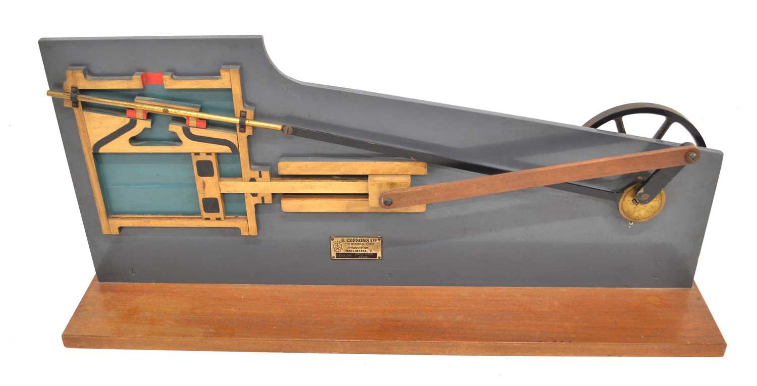 Lot 136 - Wooden  cutaway Model of a horizontal single-cylinder steam engine