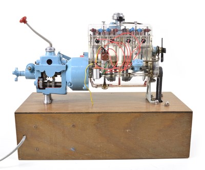 Lot 127 - Four Cylinder Cutaway Engine with Gearbox