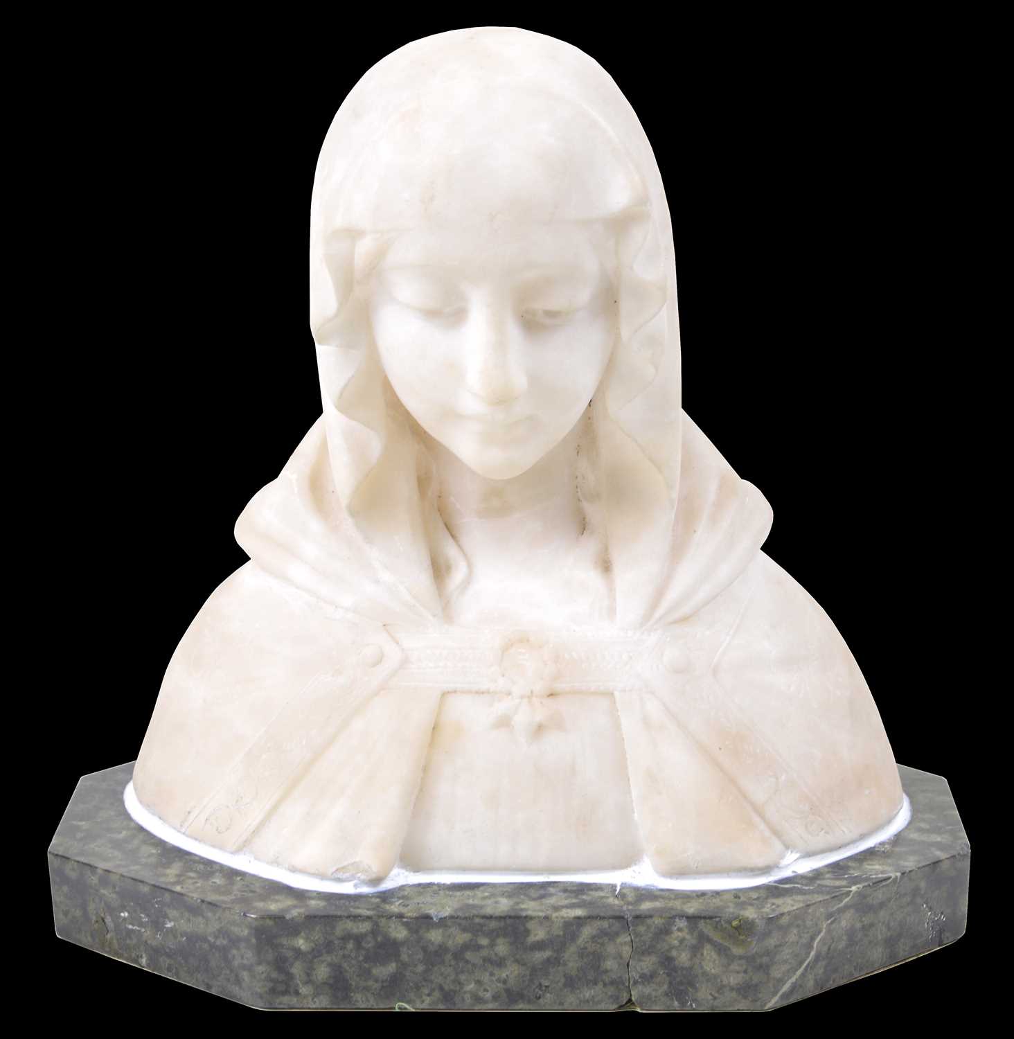 Lot 69 - Early 20th Century White Marble Bust of Mary Magdalene