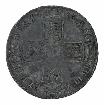 Lot 22 - King William III, Halfcrown, 1696 OCTAVO, C (Chester).