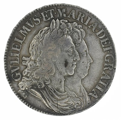 Lot 19 - William and Mary, Crown, 1691 TERTIO.