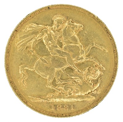 Lot 70 - Queen Victoria, Sovereign, 1881, Melbourne Mint.