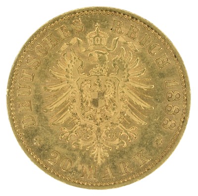 Lot 97 - German States, Prussia, Wilhelm II (1888-1918), 20 (Twenty) Mark, 1888.