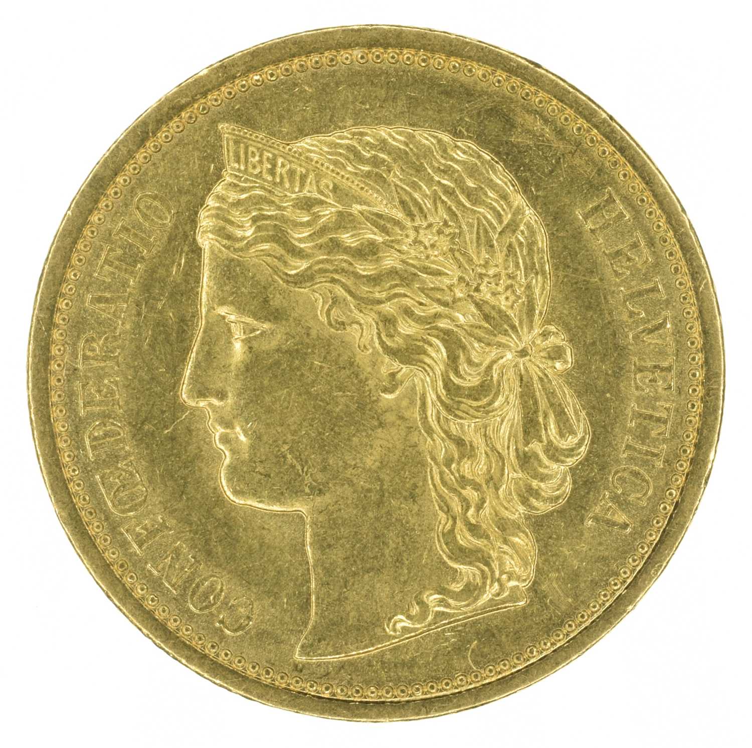 Lot 96 - Switzerland, 20 Francs, gold, EF.