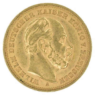 Lot 99 - German States, Prussia, Wilhelm I (1861-1888), 20 (Twenty) Mark, 1888, gold, EF.