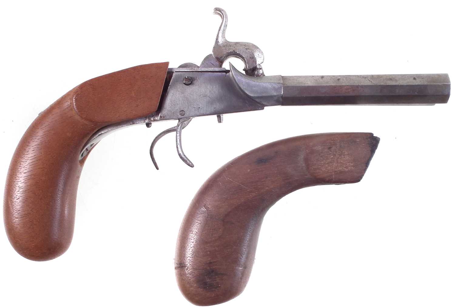 Lot 7 - Percussion double barrel pocket pistol