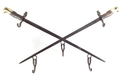 Lot 214 - Coat or hat hook made from Gras M.1870 bayonets
