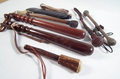 Lot 263 - Collection of truncheons and preists