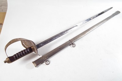 Lot 221 - 20th century replica ERII officers sword and scabbard.
