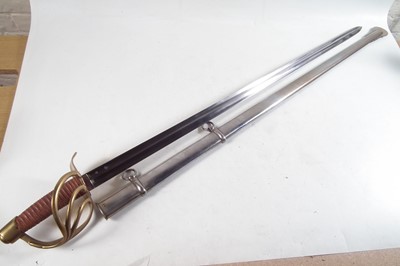 Lot 222 - 20th-century replica of a French AN IX Heavy Cavalry sword and scabbard.