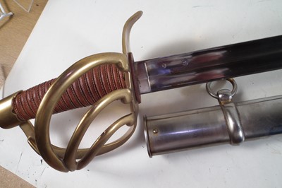 Lot 222 - 20th-century replica of a French AN IX Heavy Cavalry sword and scabbard.