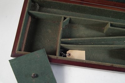 Lot 176 - Mahogany gun case labelled Theophilus Richards