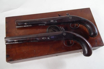 Lot 1 - Matched pair of Flintlock dueling pistols by Wogdon and Barton London.