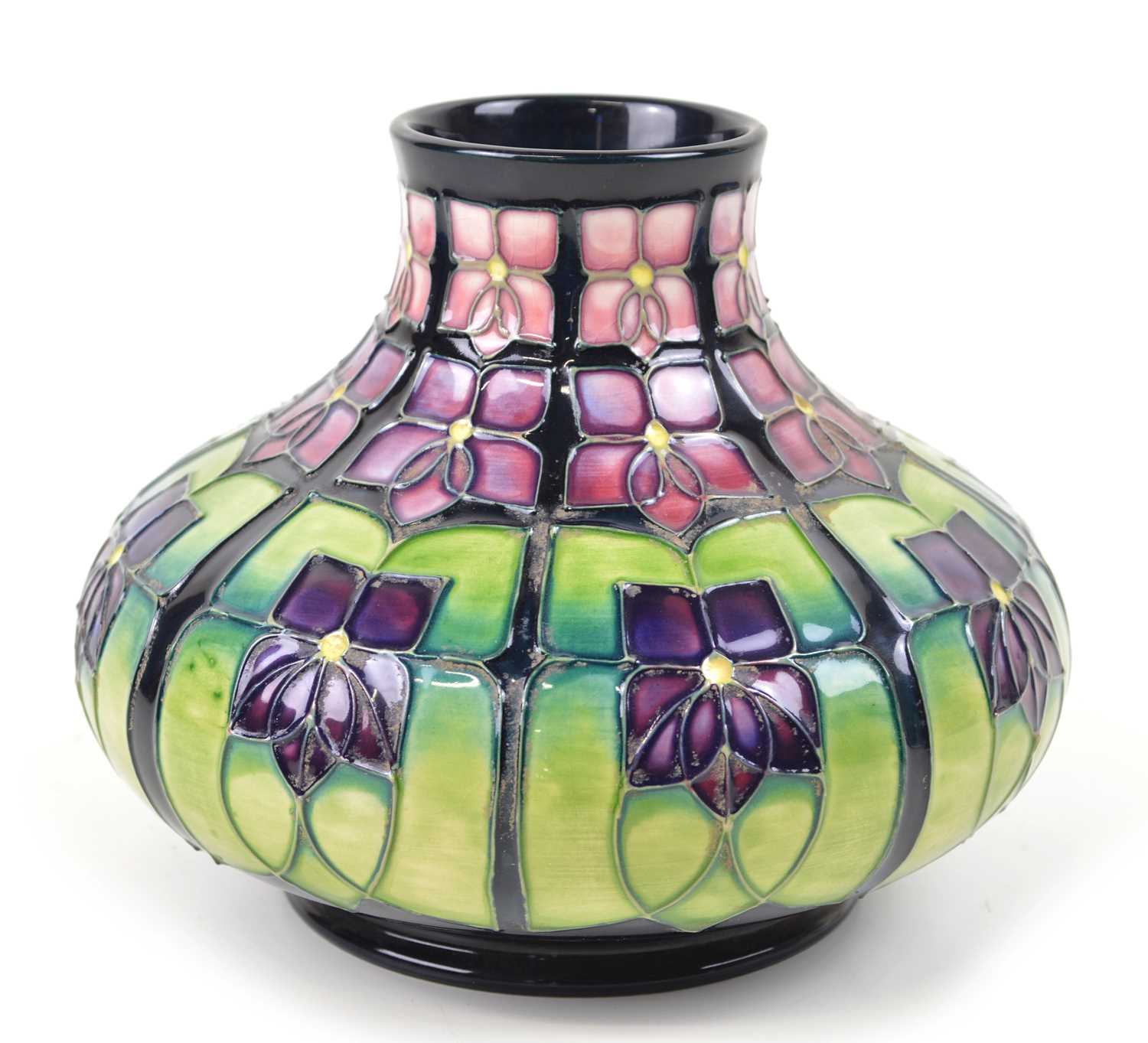 Lot 193 - Moorcroft Squat Vase, Violet Pattern