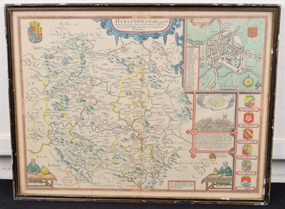 Lot 71 - John Speed, Map of Herefordshire.