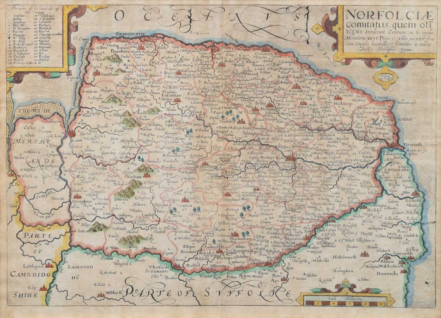 Lot 72 - Saxton-Kip, Map of Norfolk.