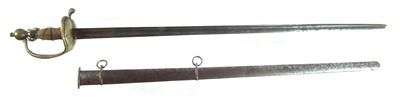 Lot 243 - Mid 18th century infantry officer's hanger, and non-associated scabbard.