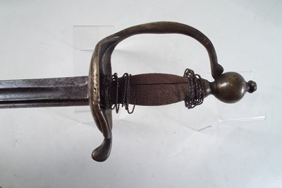 Lot 243 - Mid 18th century infantry officer's hanger, and non-associated scabbard.