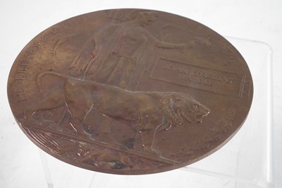 Lot 183 - WWI bronze memorial plaque or death penny