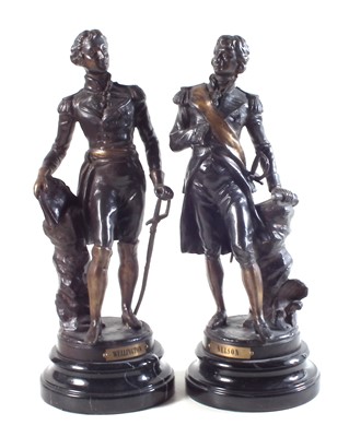Lot 287 - Pair of bronze figures of Wellington and Nelson