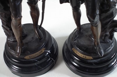 Lot 287 - Pair of bronze figures of Wellington and Nelson