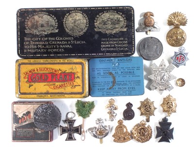 Lot 248 - Collection of cap badges and militaria