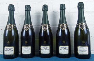 Lot 14 - 5 bottles Champagne Bollinger ‘Grande Annee’ 1990