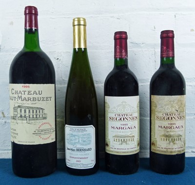 Lot 2 - 4 Bottles (including 1 magnum) Mixed Lot of Fine mature claret and Alsace