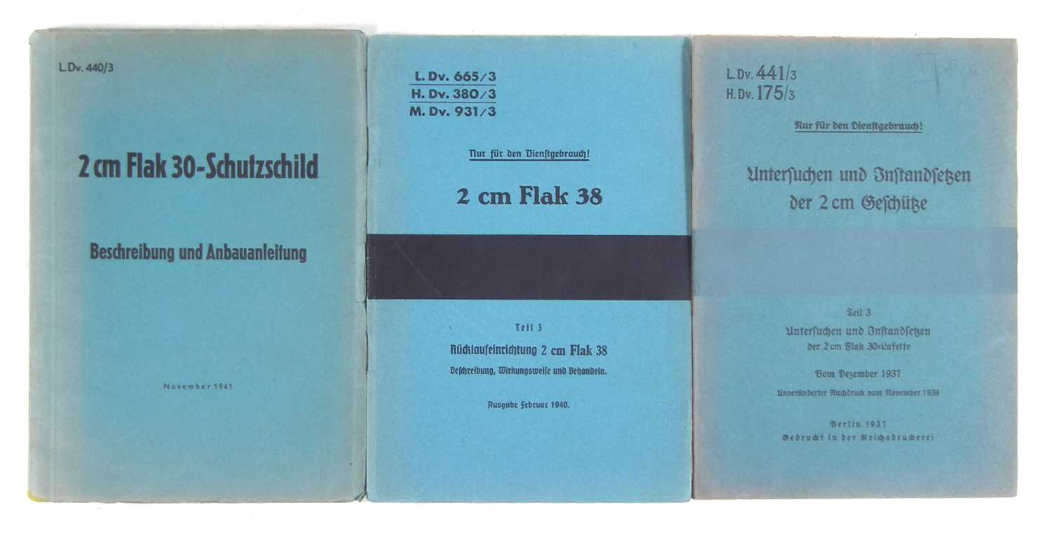 Lot 268 - Three German WWII Flak gunners instructional pamphlets