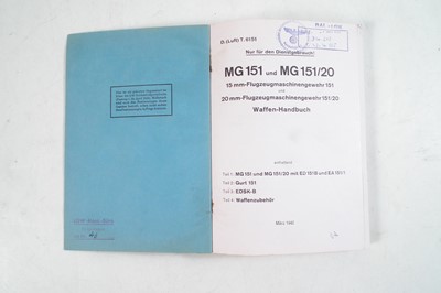 Lot 270 - German WWII Luftwaffe aircraft machine gun instruction book