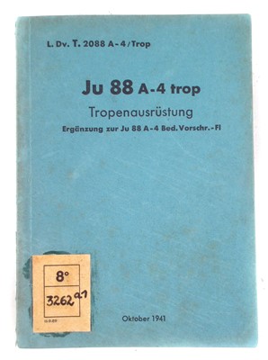 Lot 271 - German WWII Luftwaffe Ju88 A-4 Trop manual
