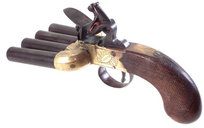 Lot 4 - Flintlock Duck's Foot pistol