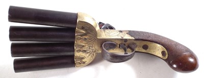 Lot 4 - Flintlock Duck's Foot pistol