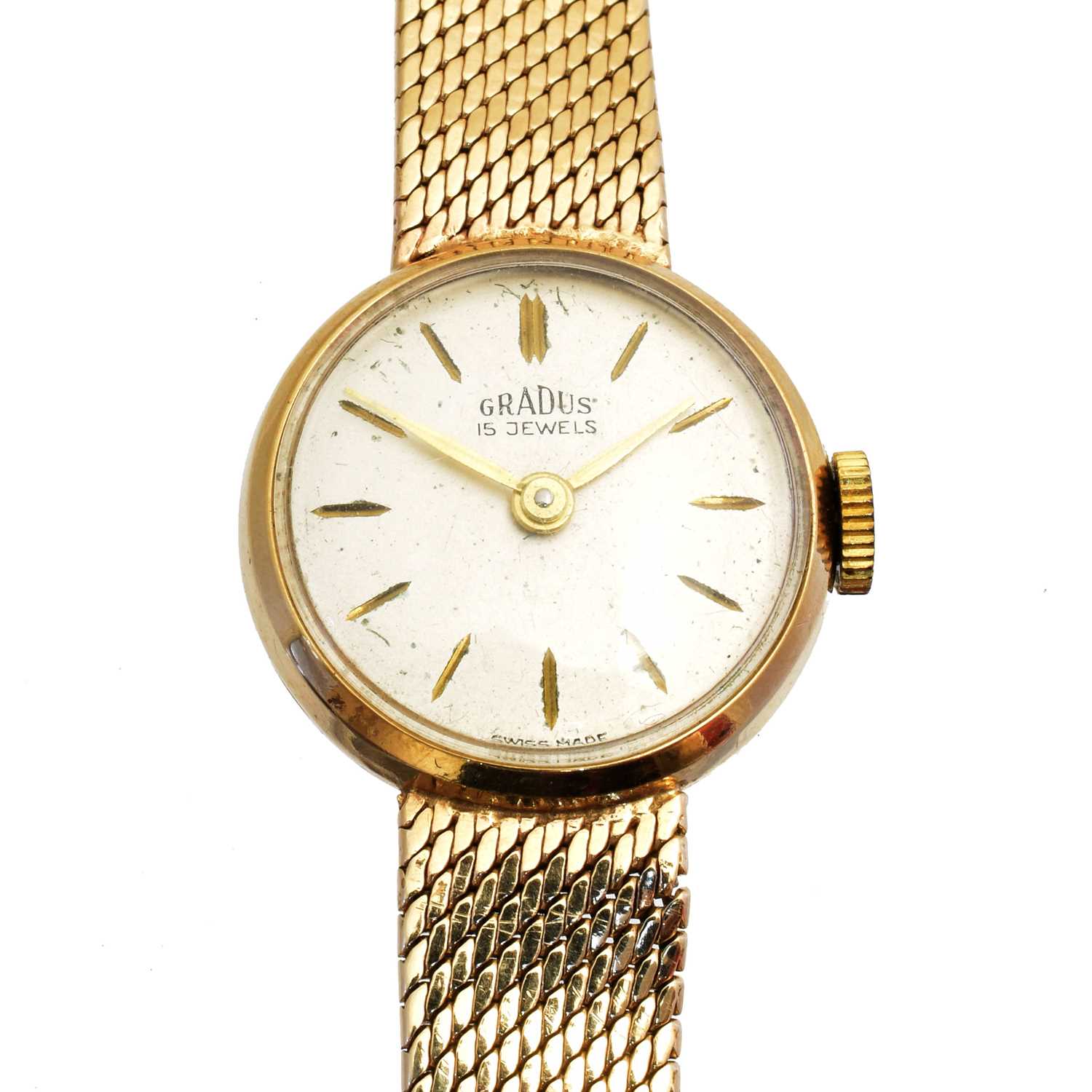 Clock Gradus Lot 132 - A 9ct gold Gradus watch,