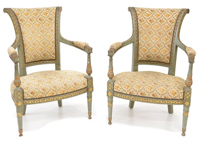 Lot 316 - A pair of late 19th century French salon chairs