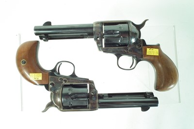 Lot 361 - Pair of blank firing 9mm Colt type single action army revolvers