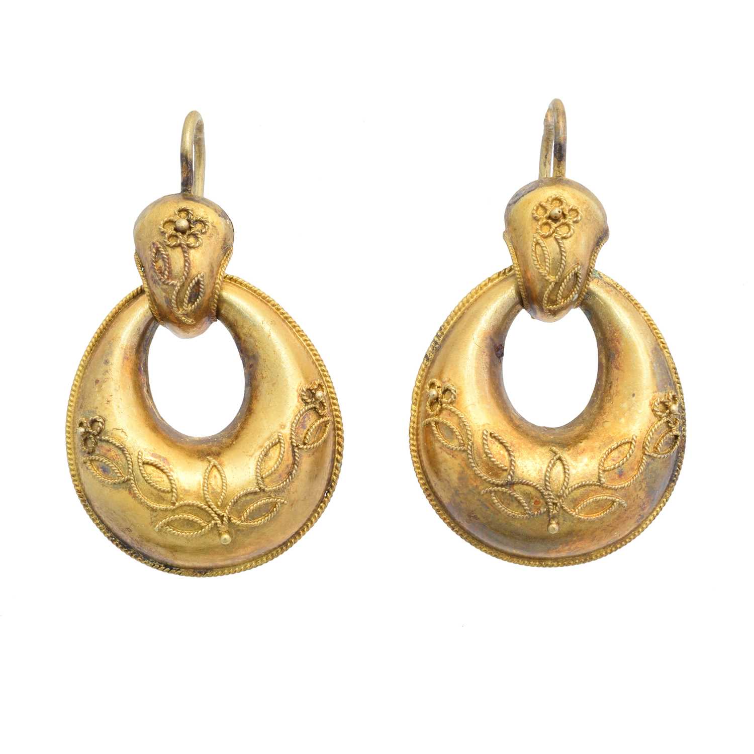 Lot 46 - A pair of Victorian drop earrings