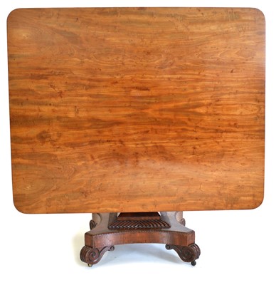 Lot 298 - William IV figured mahogany breakfast table