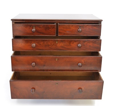 Lot 276 - George III mahogany veneered chest of drawers