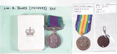 Lot 194 - Two medals and a tag.