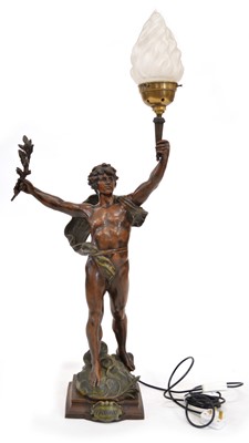 Lot 198 - French Spelter Table Lamp