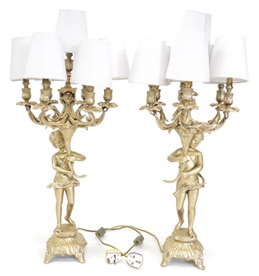 Lot 197 - Pair of Fixed Branch Table Lamps